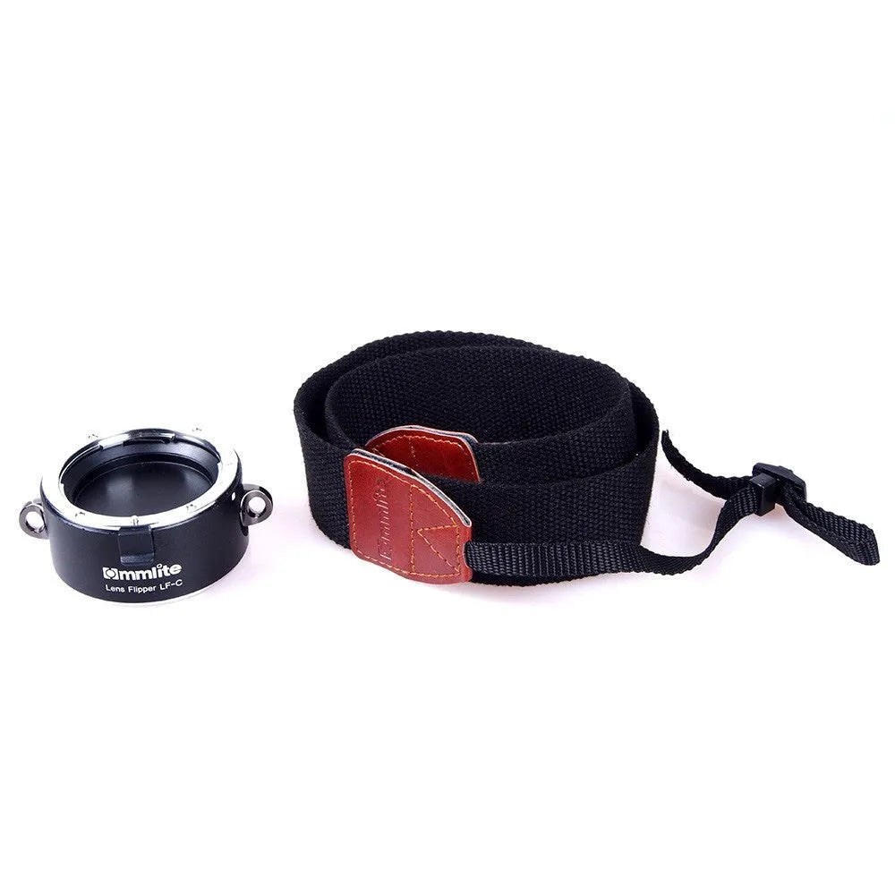 Aluminium camera lens flipper holder with cotton strap for Canon Nikon Sony lenses