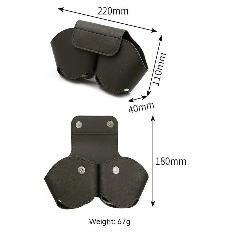 AirPods Max headset inside a black PU leather protective case with stitching