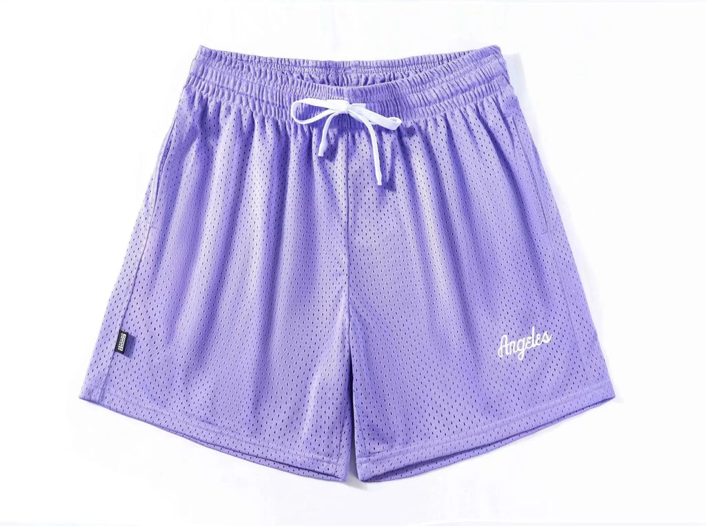 Men's black double-layer mesh athletic shorts for summer sports