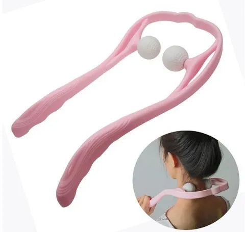Hand roller neck massager with 3D floating-point bionic finger design in blue colour