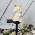 Brown cat-shaped solar lawn light for garden pathway decoration