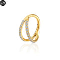 G23 titanium alloy lip ring and nose ring in gold and steel colour on a white background.
