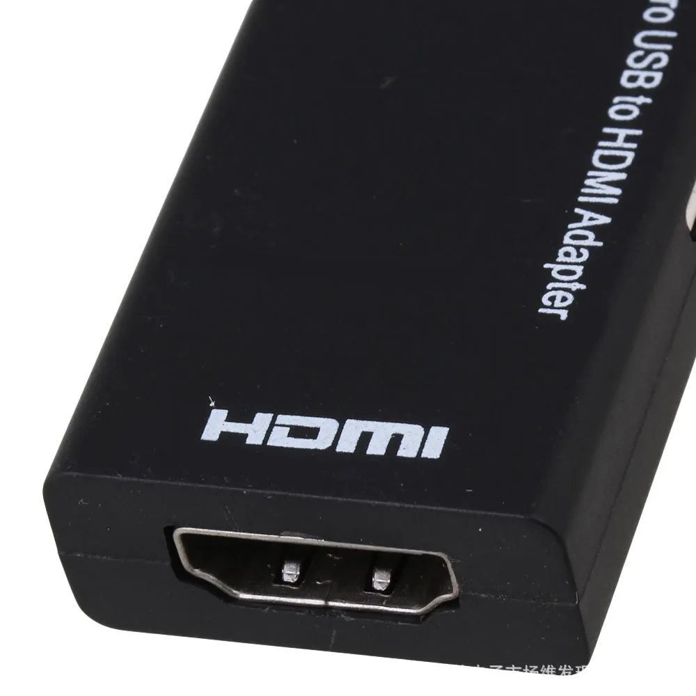 Black HD to HDMI adapter for connecting smartphones to televisions and monitors