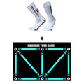 Rubber football training mat in cushion colour with socks accessory