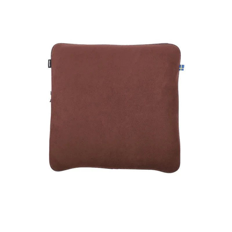 Minimalist style car headrest neck pillow and lumbar support cushion set in brown colour option.
