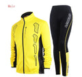 Long-sleeve bicycle Jersey suit set men women mountain bike team polyester thermal plain weave black yellow sizes