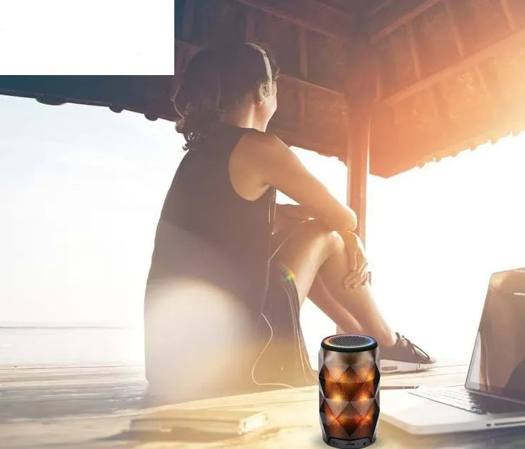 Black crystal diamond cut Coke can Bluetooth speaker lantern with colourful lighting effects and touch controls