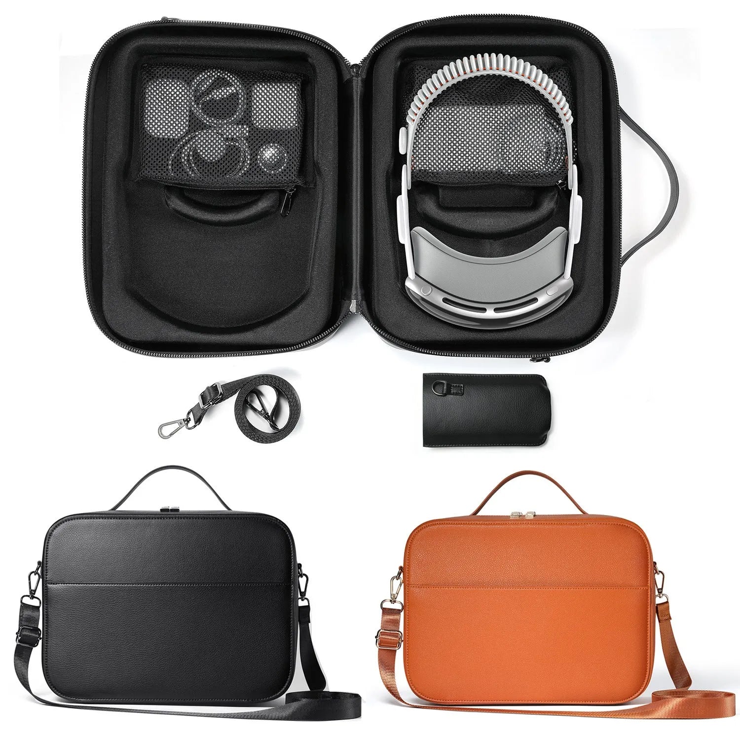 Black superfibre MR glasses storage box for Apple Vision Pro headset protection