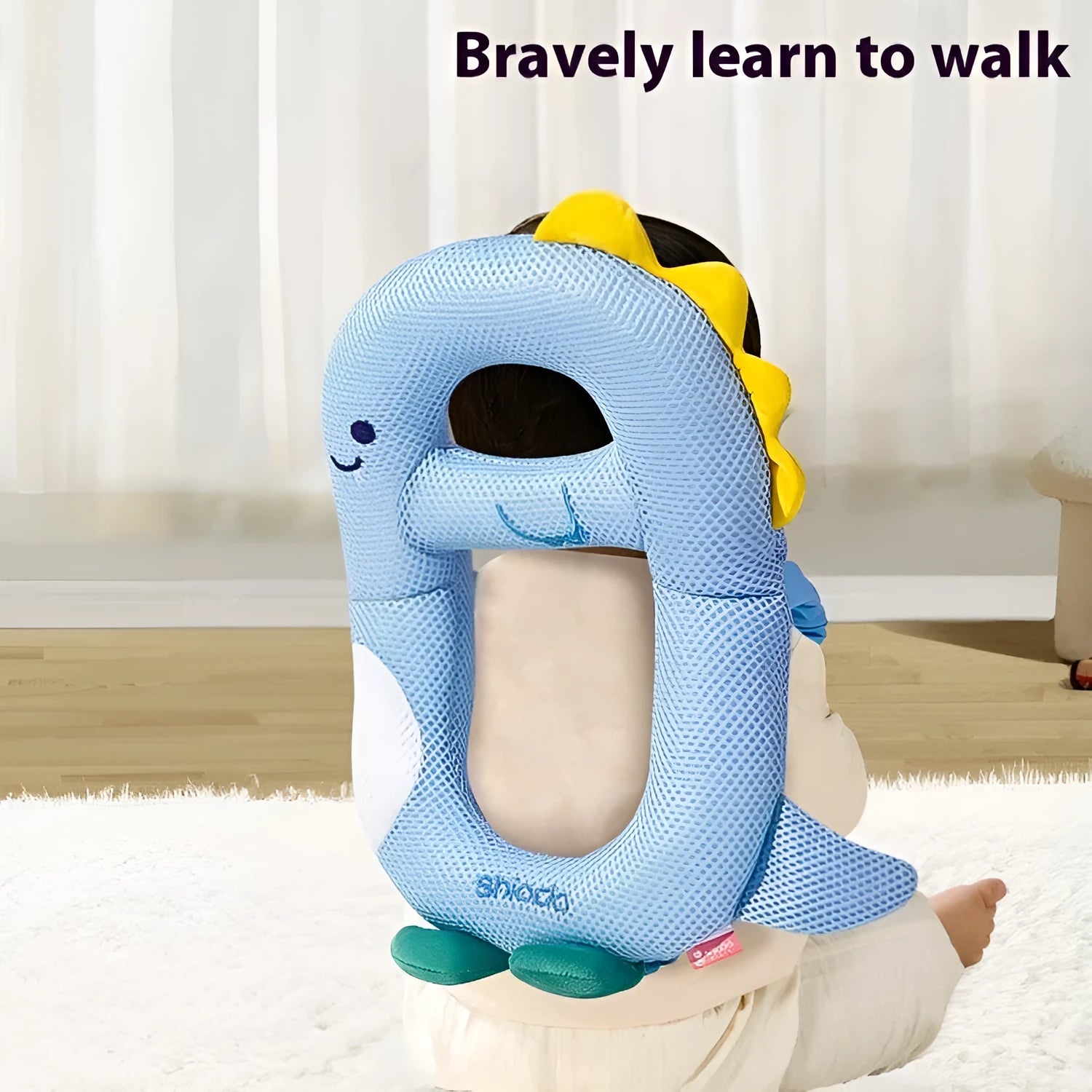 Baby cartoon anti-collision pillow with dinosaur design for toddler fall protection