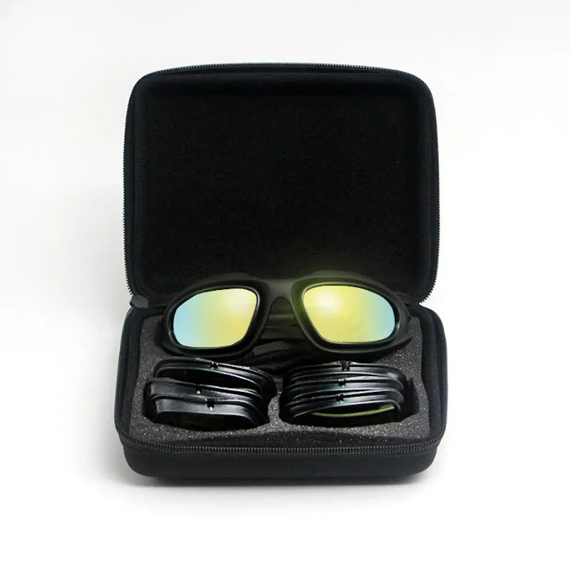Tactical polarised sports sunglasses with a full-rim polycarbonate frame on a plain background.