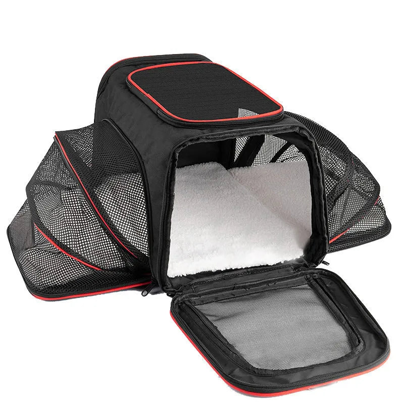 Solid colour cat carrier bag in 600D cation fabric available in large or small size