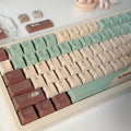 Matcha theme plastic keycap set for mechanical keyboards with five-sided sublimation printing