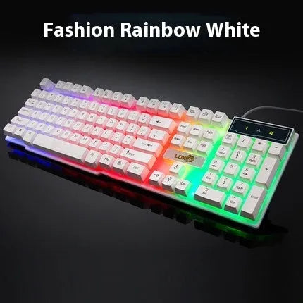 Gaming keyboard USB cable with LED glow lighting in braided white or black 1.8m design