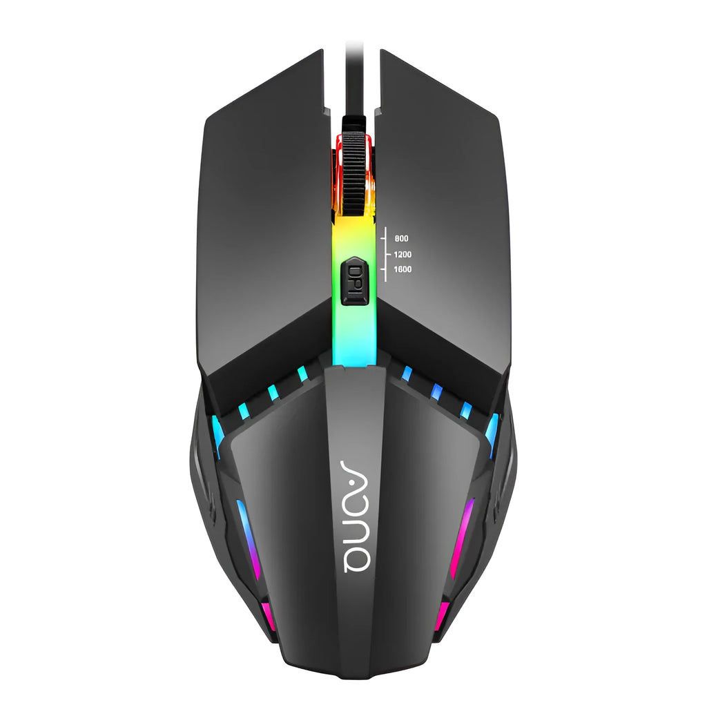M3 black wired USB mouse with adjustable DPI and USB cable