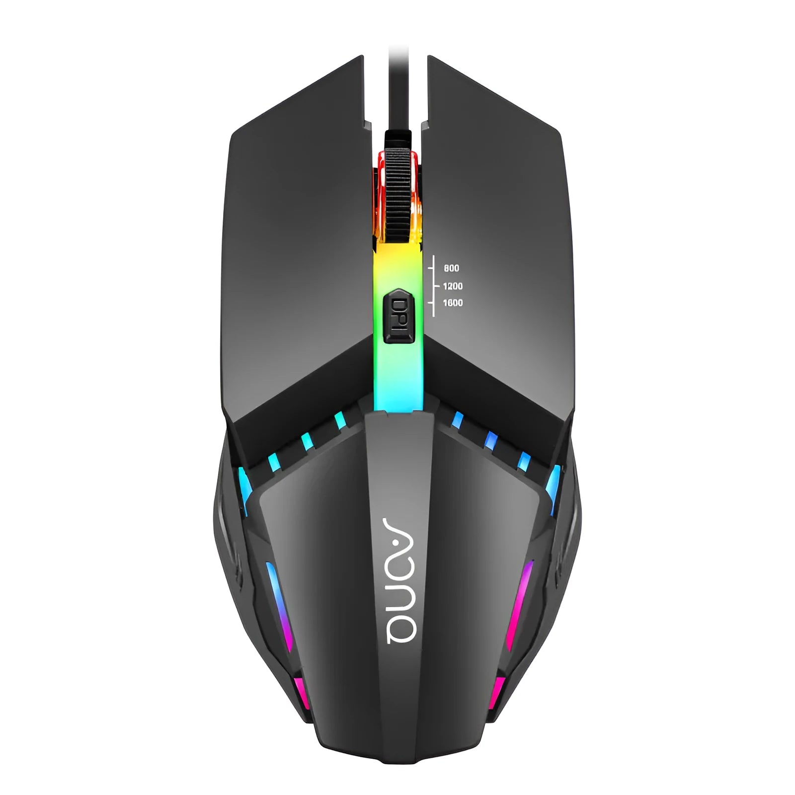 M3 black wired USB mouse with adjustable DPI and USB cable