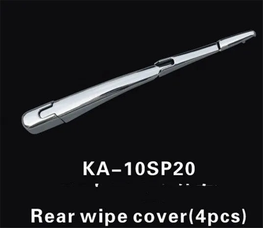Four silvery ABS plastic rear wiper cover trim caps for a 2010 Hyundai.