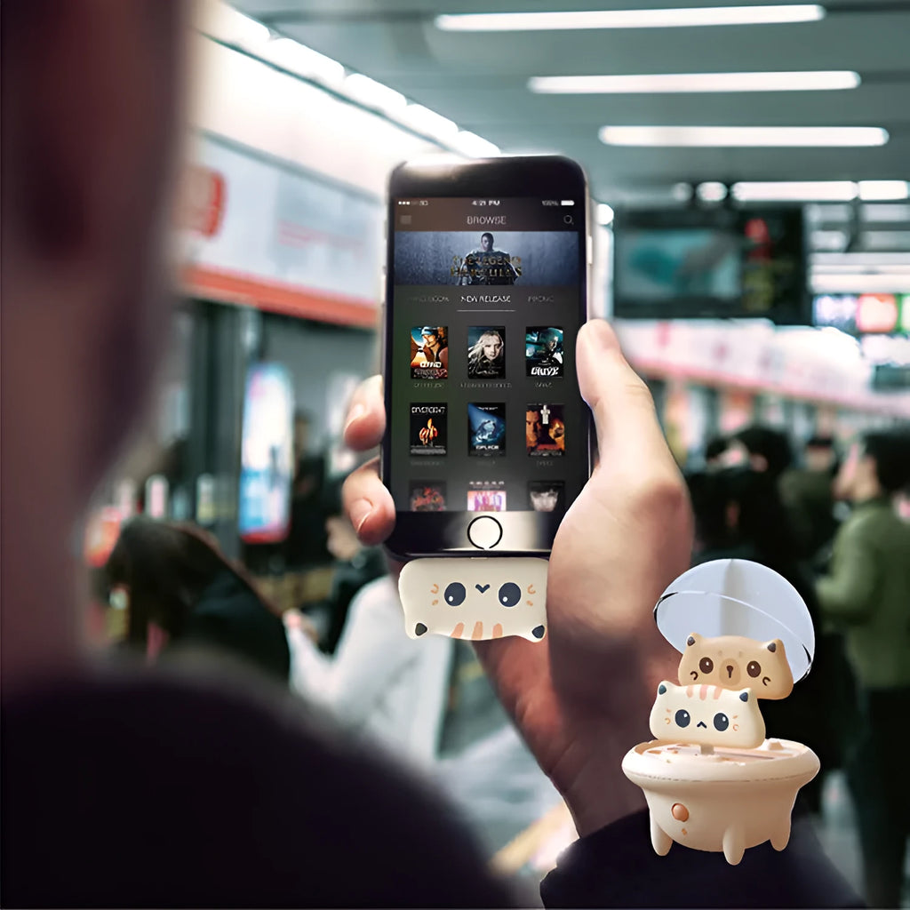 Cartoon bear and cat design fast charging power bank compatible with Apple iPhone models