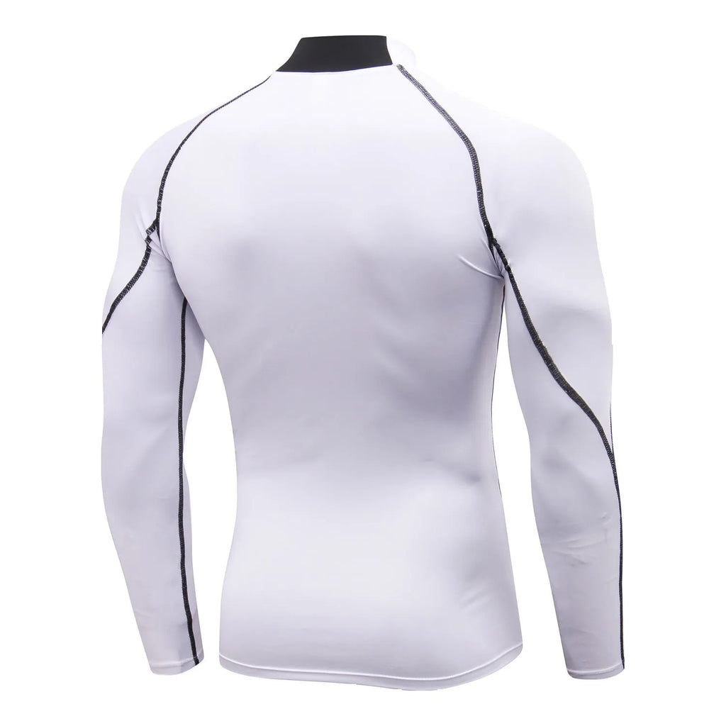 Quick-drying polyester collar sweater for men in black with dark grey line detail
