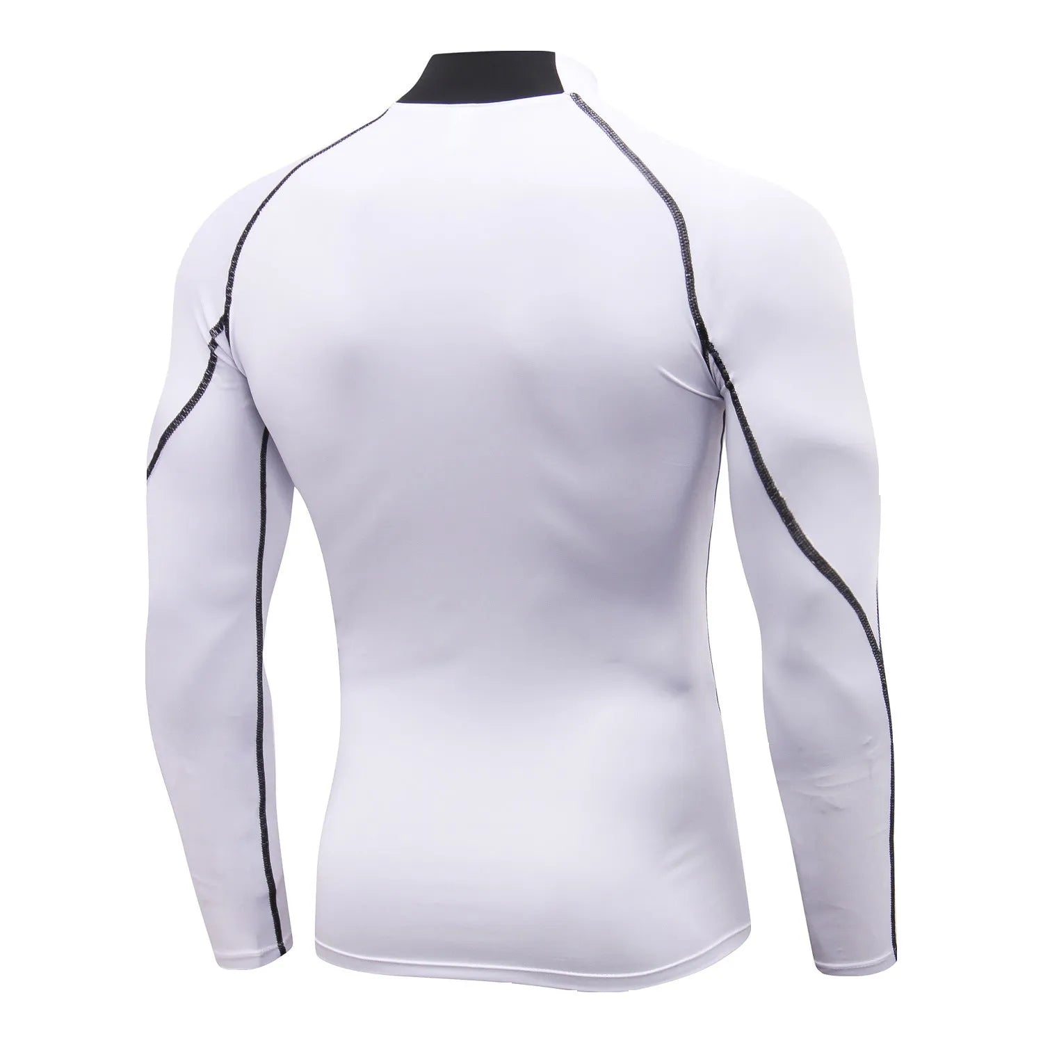 Quick-drying polyester collar sweater for men in black with dark grey line detail