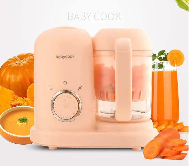 Baby food processor with steamer and blender functions in green colour with 10 litre capacity