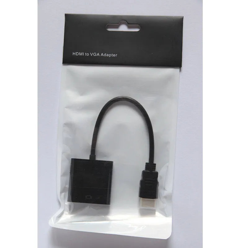 HDMI to VGA converter adapter with 0.3 metre cable in black or white colour