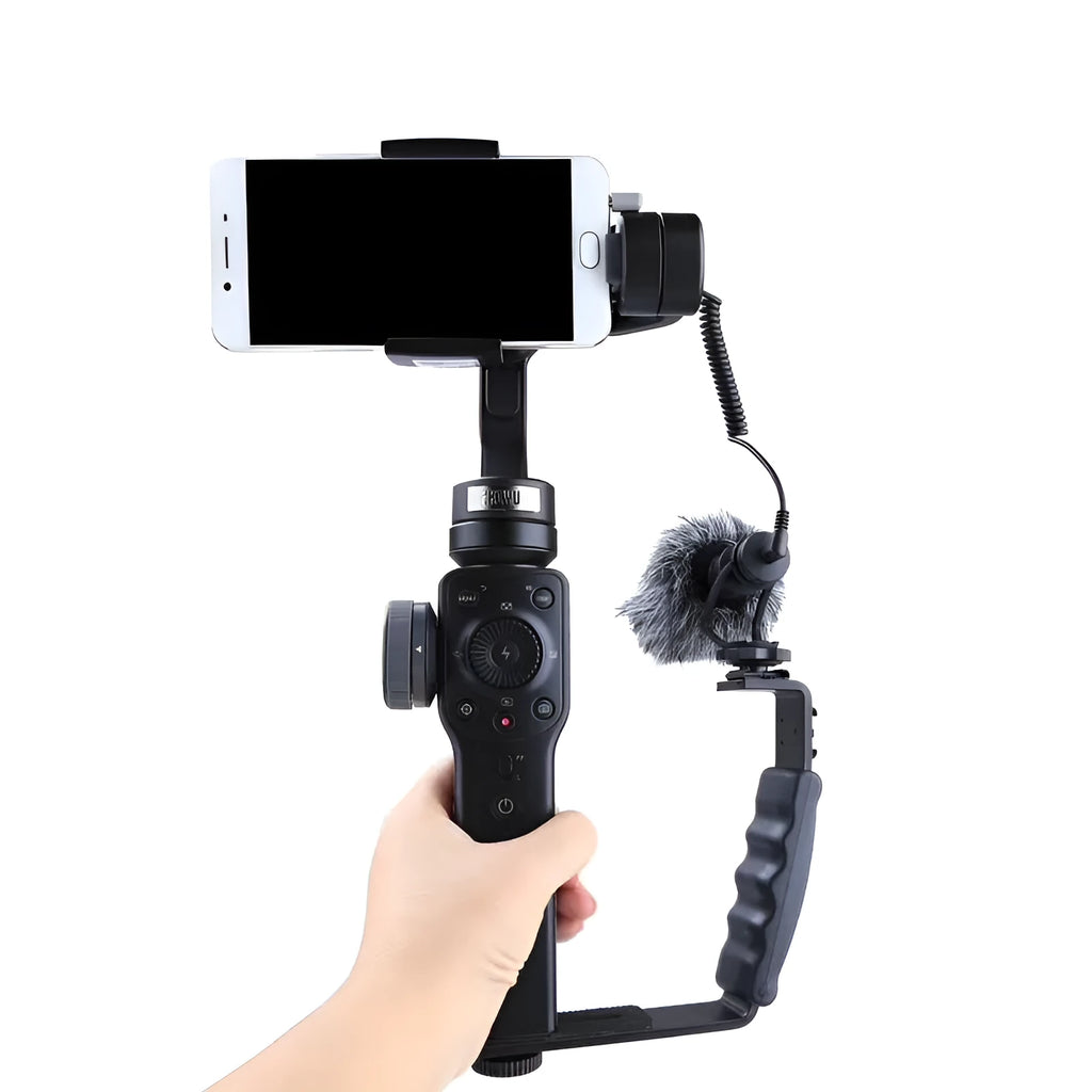 Black aluminium alloy mobile stabiliser handheld holder for smartphone video recording