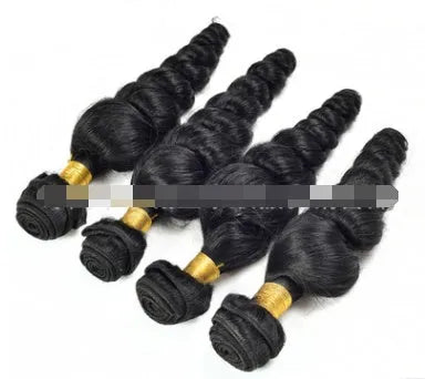 Loose wave real human hair curtain in natural black colour