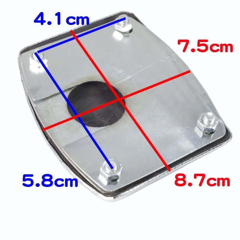 Metal motorcycle brake pedal skid plate accessory for foot protection