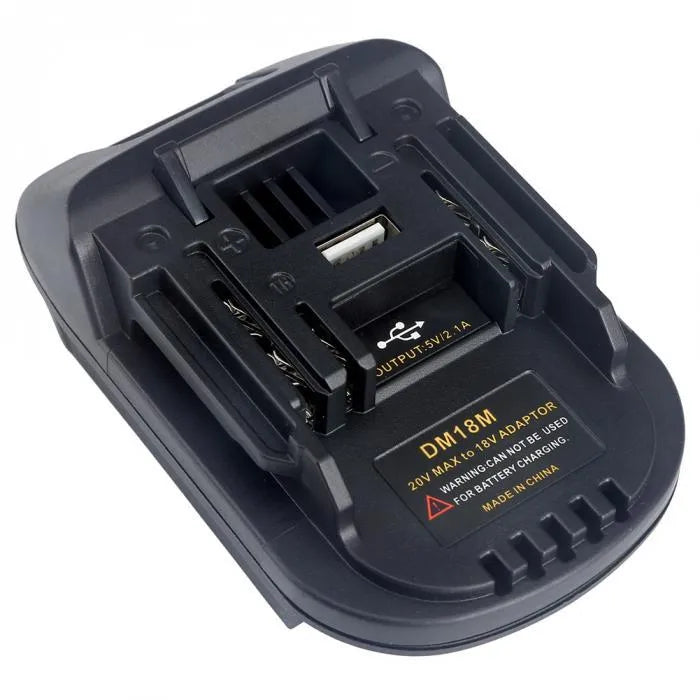 Black Milwaukee to Makita battery adapter converter for DM18M to H99F compatibility