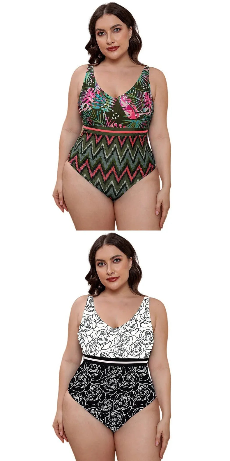 Women's blue striped vest print one-piece swimsuit with spaghetti straps on a mannequin.