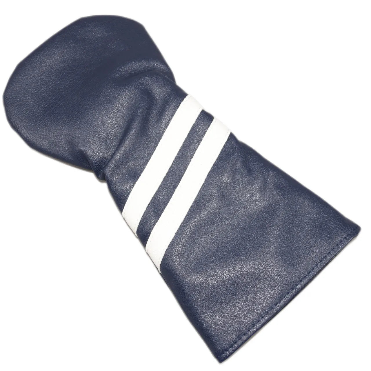 Oblique stripe golf club head cover in three sizes with six colour options including blue, black, red, white, green, and navy blue