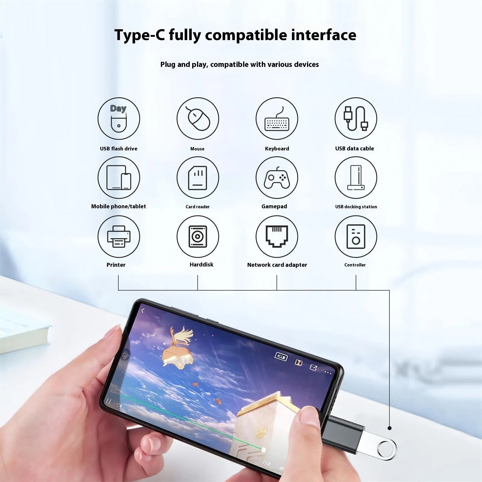 USB 4.0 to USB-C adapter with zinc alloy shell in multiple colour options for data transfer and charging