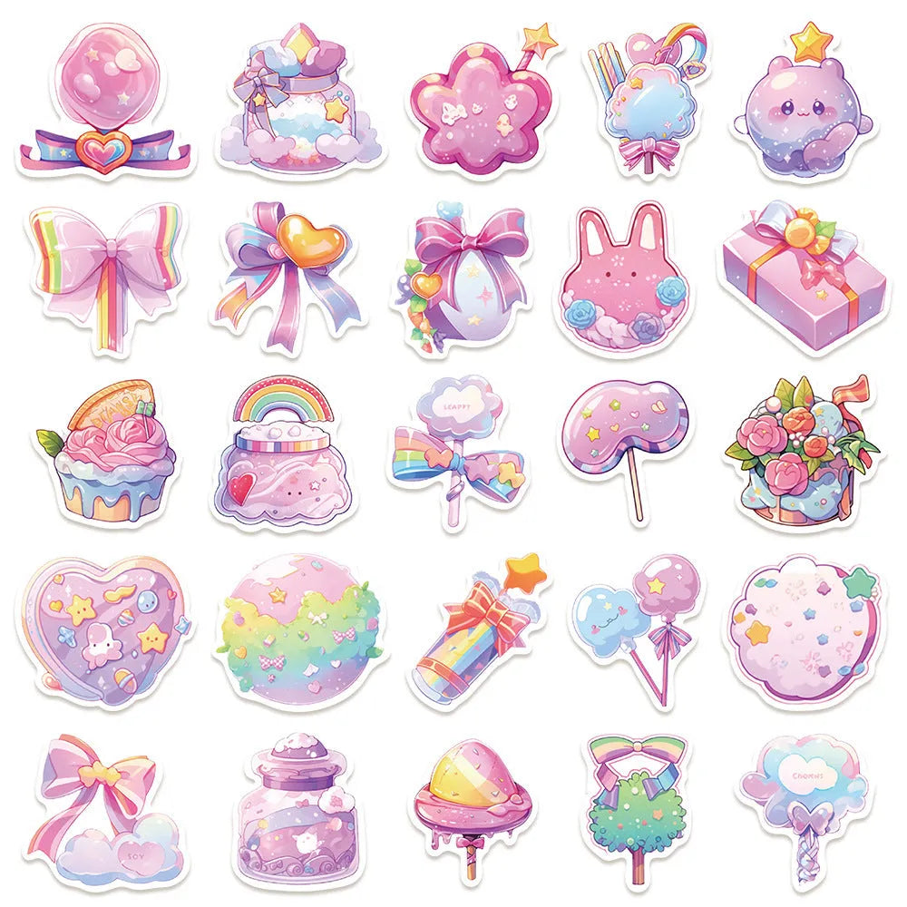 Fresh candy small object decorative waterproof stickers in cute style for journal and account decoration
