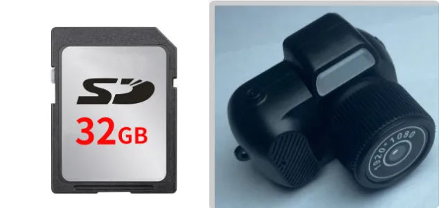 Black Y3000 HD outdoor sports camera with small display screen, shown with a memory card.