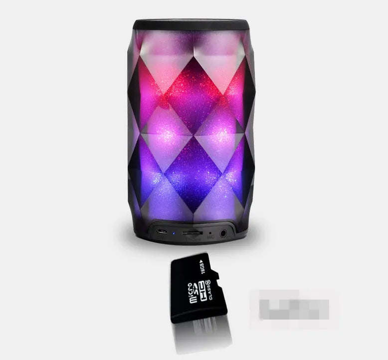 Black crystal diamond cut Coke can Bluetooth speaker lantern with colourful lighting effects and touch controls