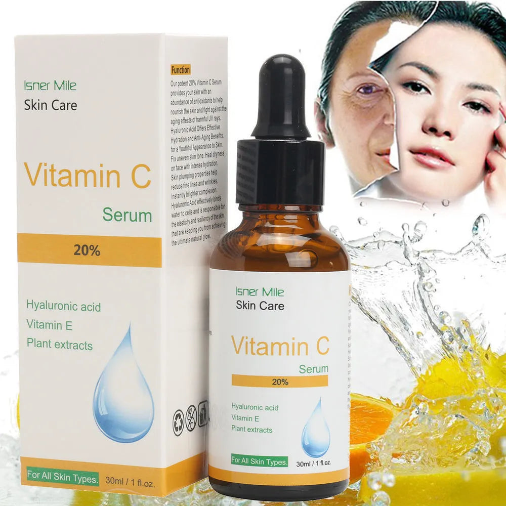 30ml Vitamin C serum bottle for brightening uneven skin tone and dullness
