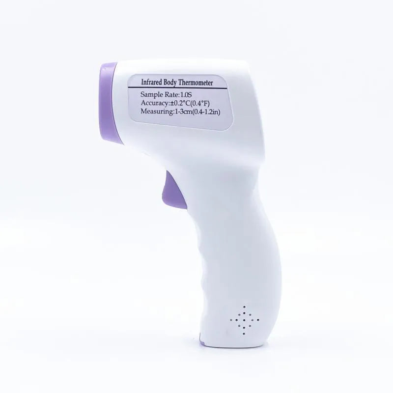 White digital non-contact thermometer with LED display screen for temperature measurement