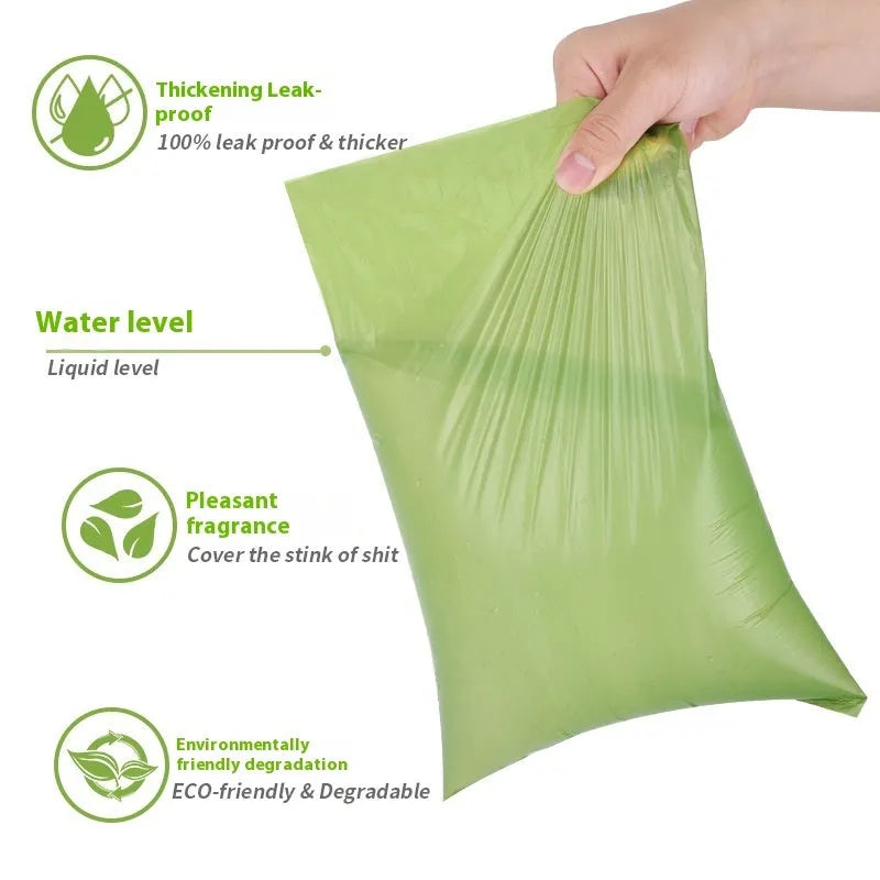 EPI degradable pet waste bags in green colour with dispensing unit