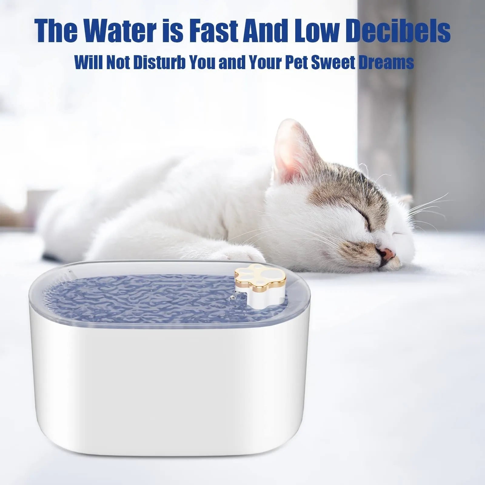 3L capacity pet water fountain with LED light indicator and triple filtration system