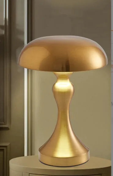 Metallic finish desk lamp with USB charging and touch control for three colour temperatures