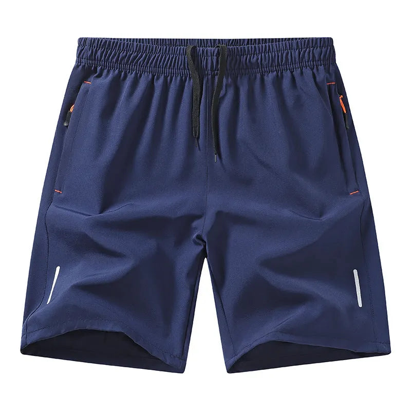 European size men's polyester athletic shorts in black straight-leg design summer fitness