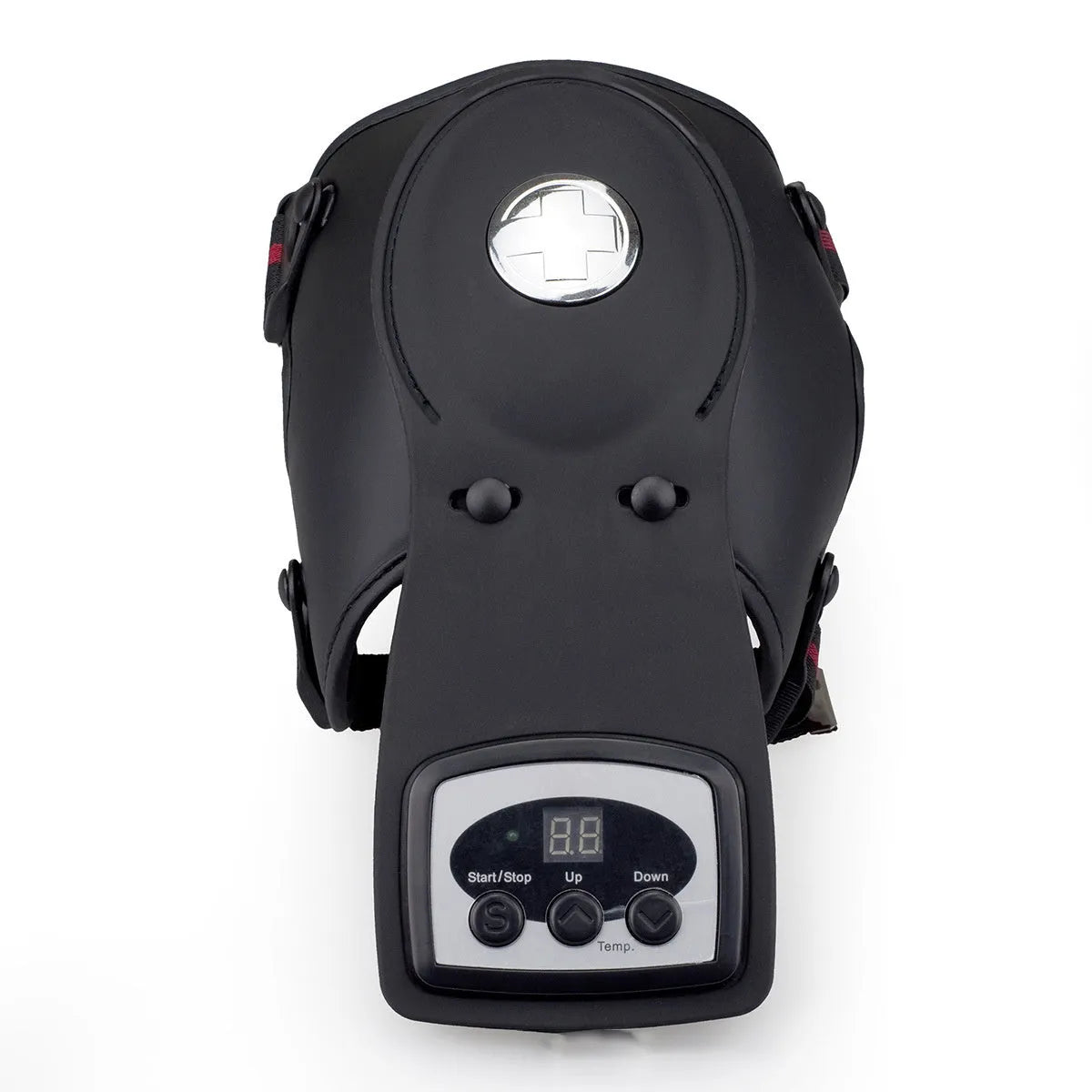 Infrared knee and shoulder massager with adjustable temperature control, knee pads, and shoulder pads.