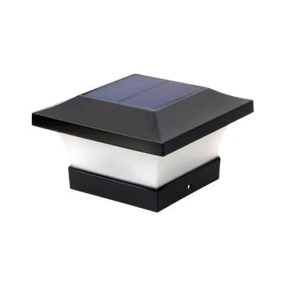 Compact solar garden LED landscape light with ground spike in garden setting