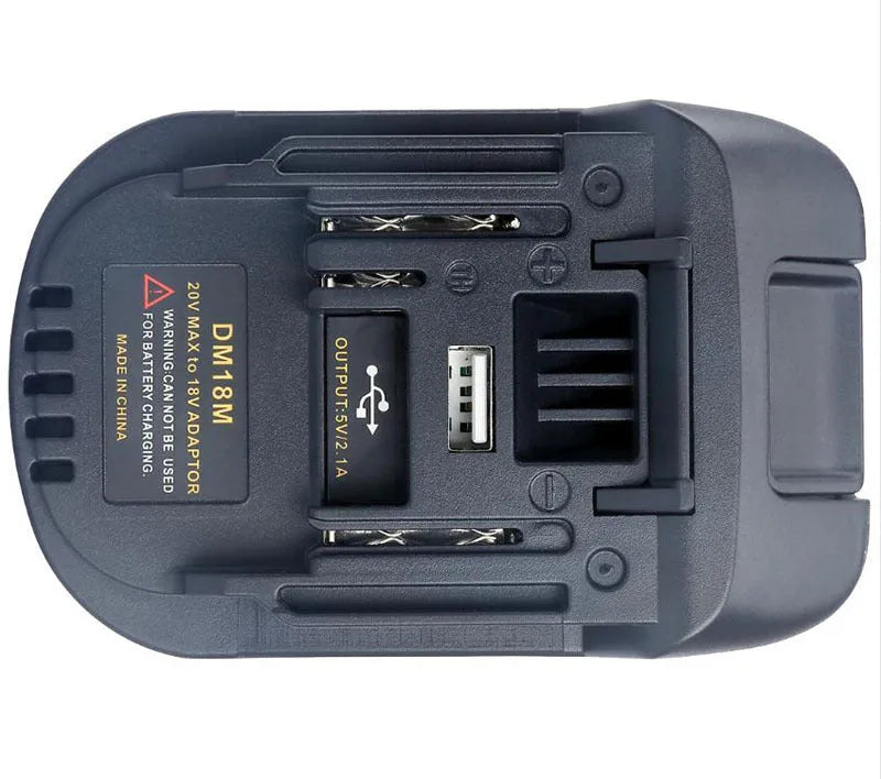 Black Milwaukee to Makita battery adapter converter for DM18M to H99F compatibility