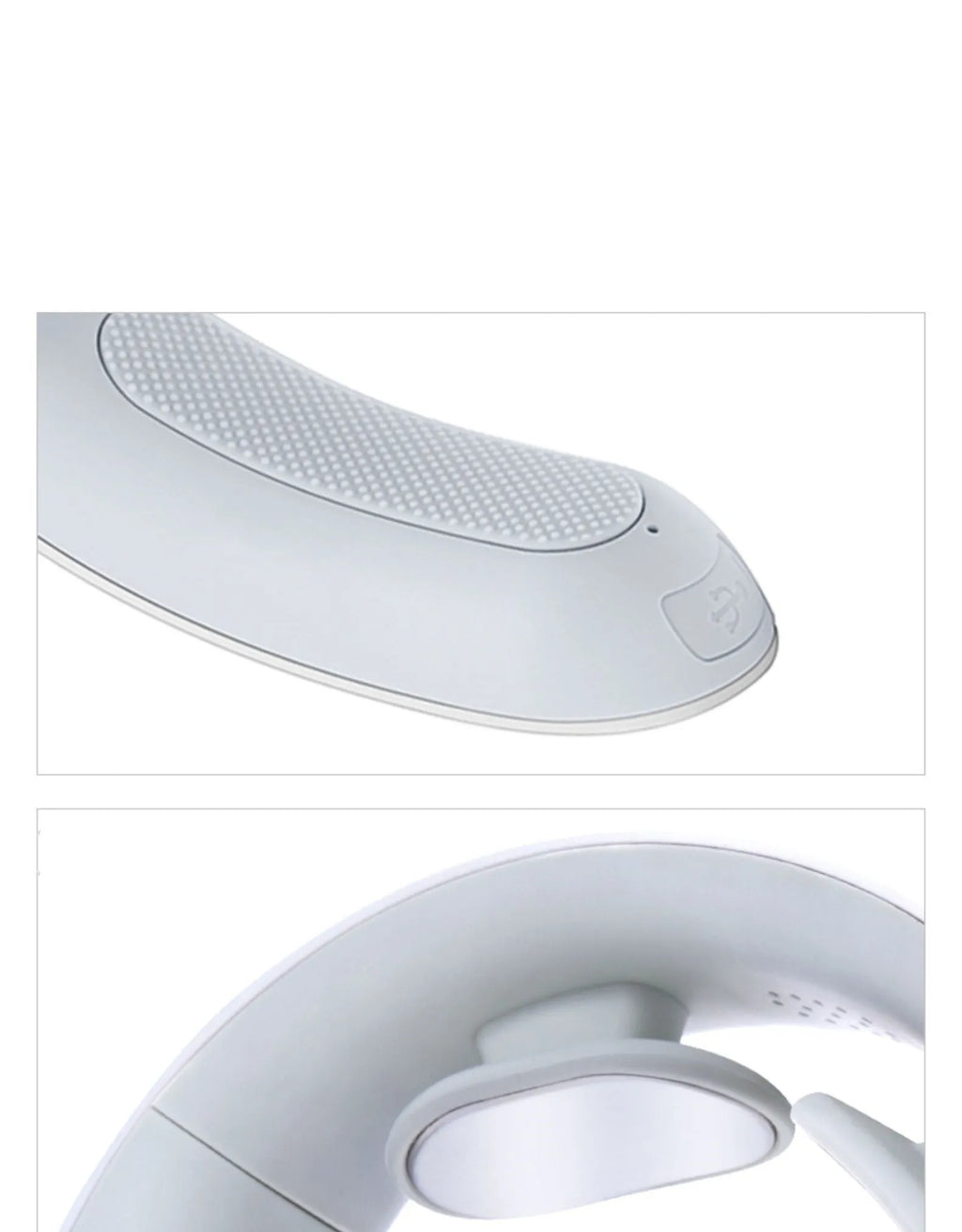 White electric acupressure massager for back neck shoulder pain relief with heat therapy