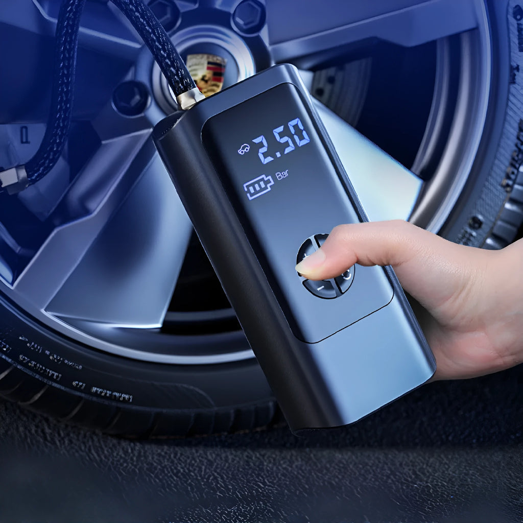 Intelligent digital display car wireless charging air compressor 120W 40L/min tyres ABS metal lighting SOS