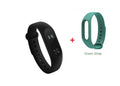 Xiaomi Mi Band 2 black fitness tracker with OLED display showing heart rate reading