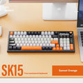 SK15 wired mechanical keyboard with control knob in autumn water blue colour
