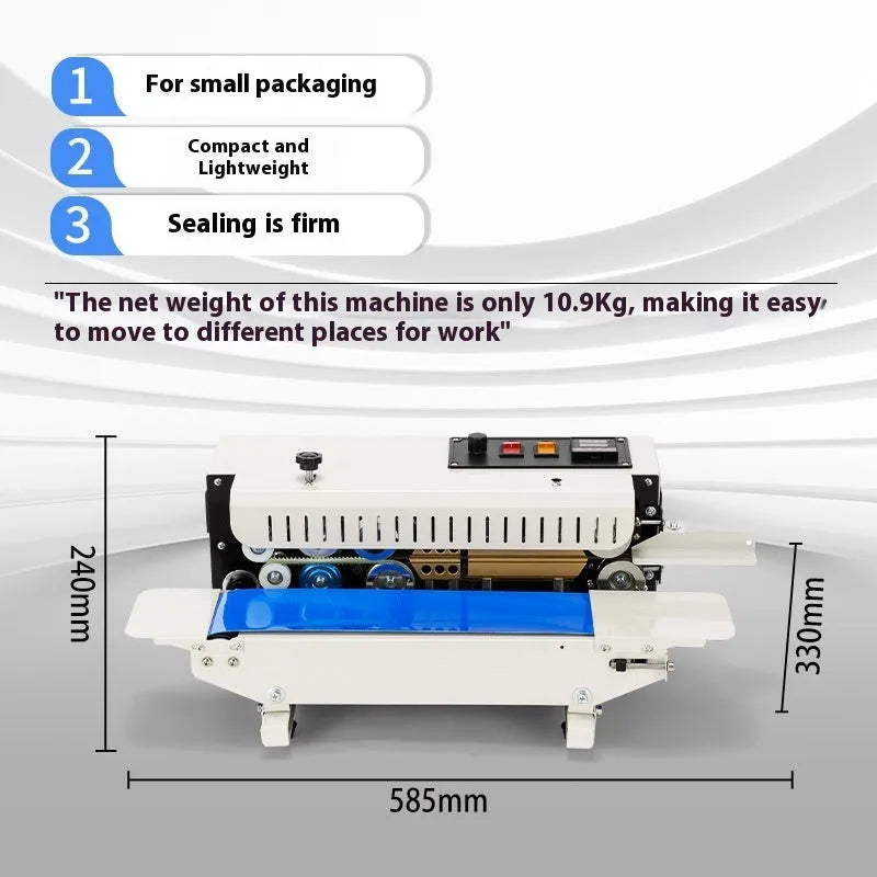 Mini manual steel seal sealing machine with date printing capability and adjustable controls