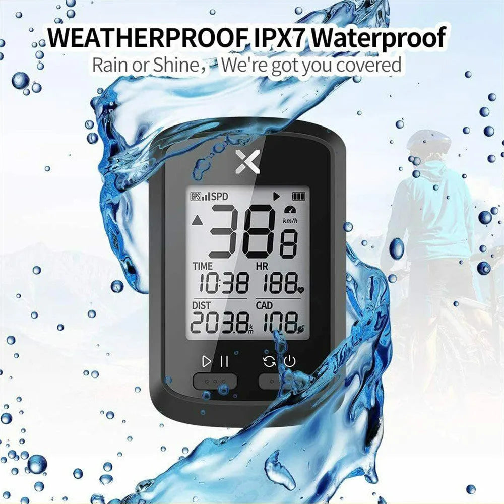Black plastic waterproof bicycle riding stopwatch for cycling timing and training